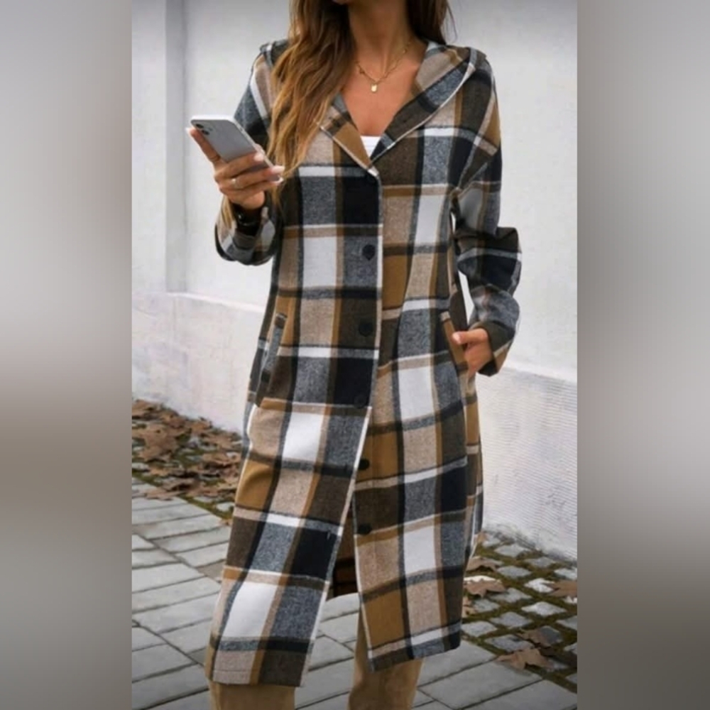 Plaid Hooded Coat